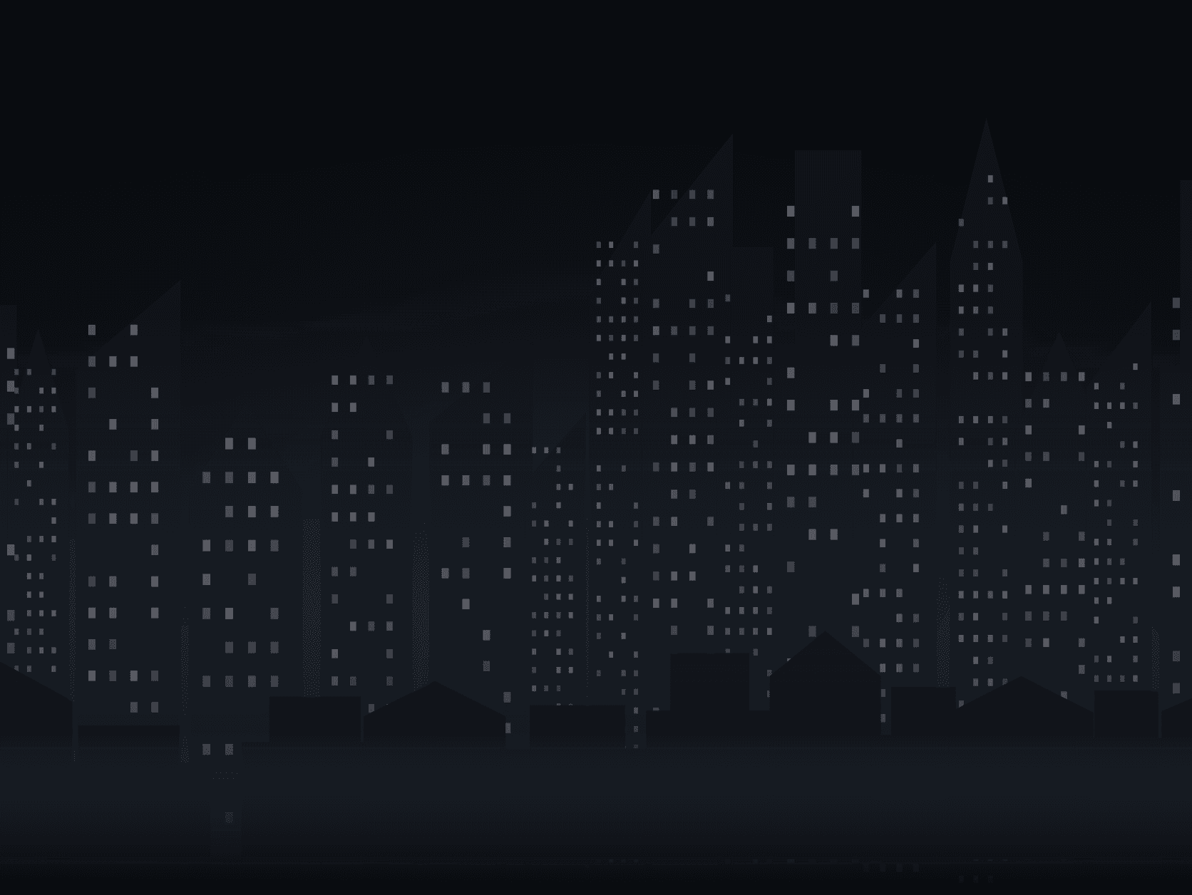 Ночной силуэт города — Москва